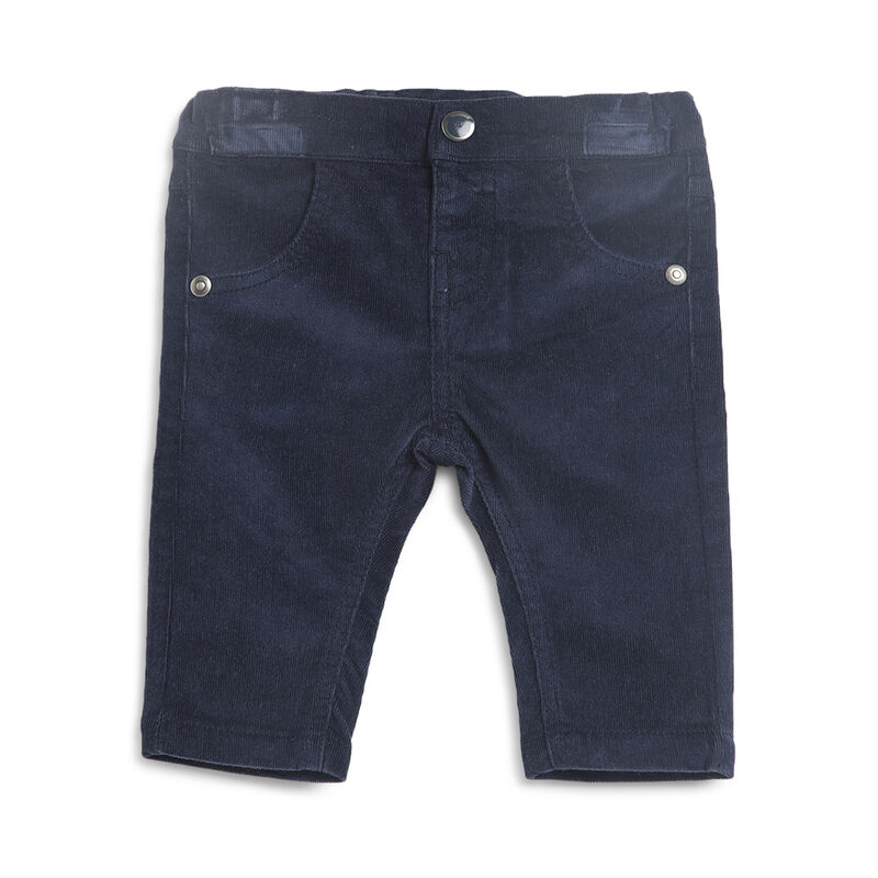 Boys Dark Blue Corduroy Long Trousers image number 0